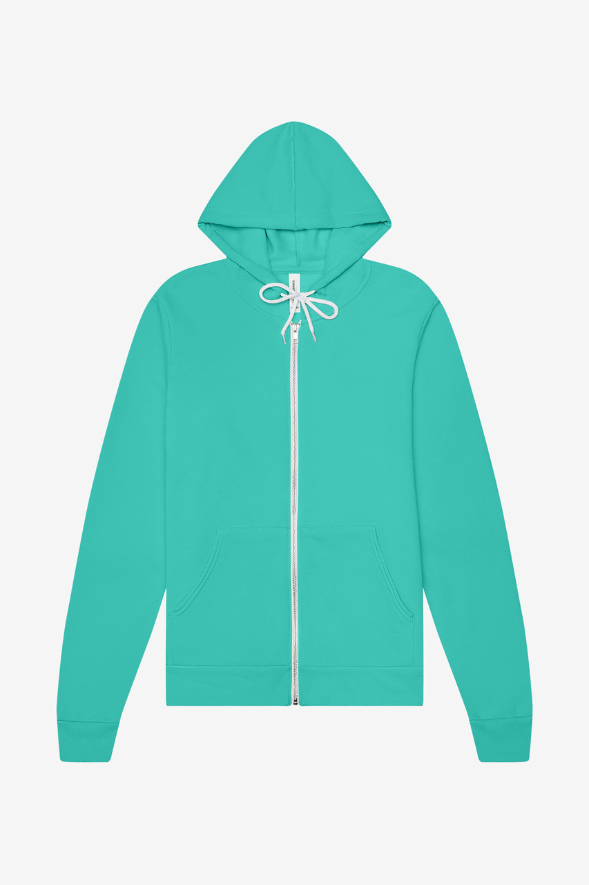 BELLA+CANVAS ® Unisex Sponge Fleece Full-Zip Hoodie. BC3739 Teal