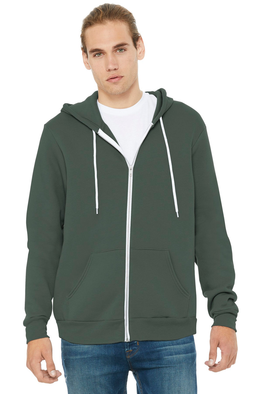 BELLA+CANVAS ® Unisex Sponge Fleece Full-Zip Hoodie. BC3739 Military Green