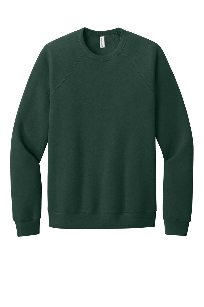 BELLA+CANVAS ® Unisex Sponge Fleece Raglan Sweatshirt. BC3901 Forest