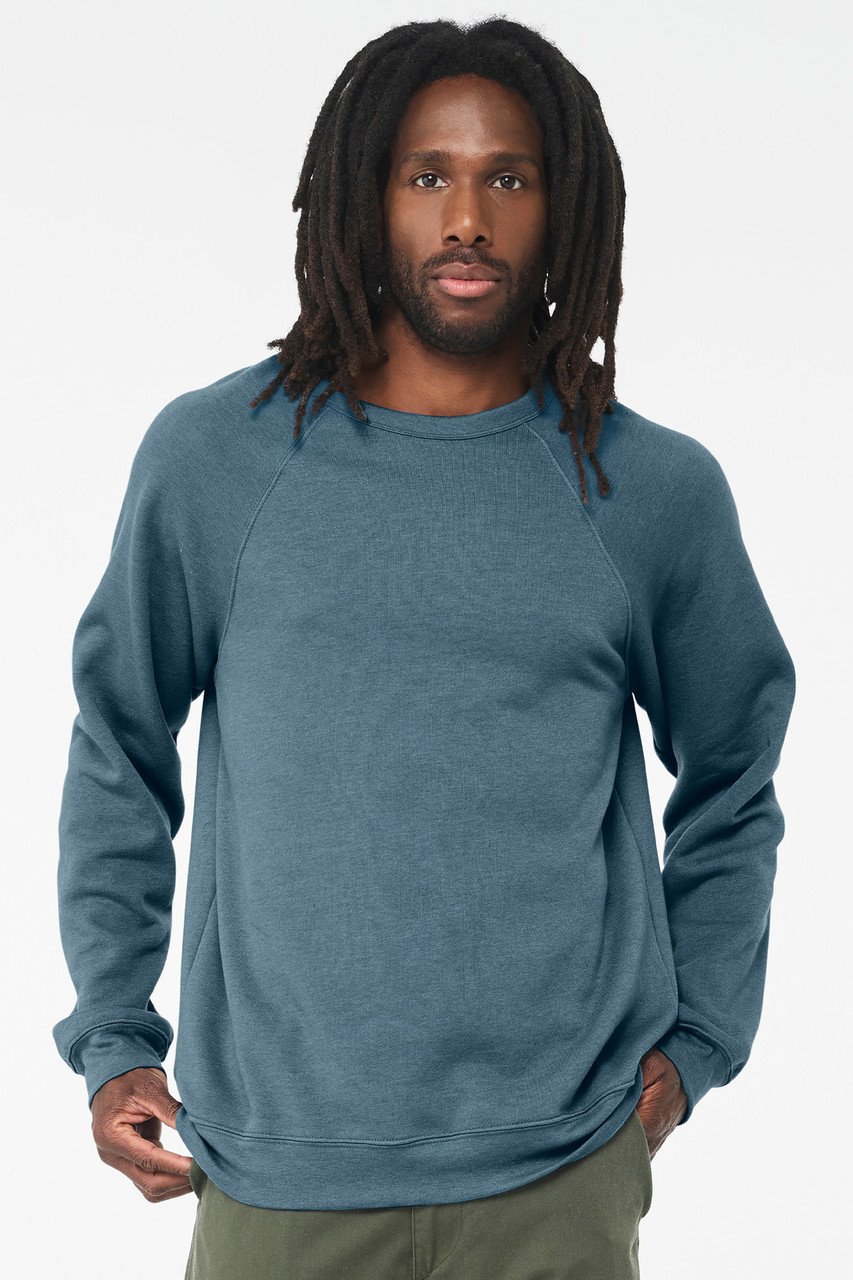 BELLA+CANVAS ® Unisex Sponge Fleece Raglan Sweatshirt. BC3901 Heather Deep Teal