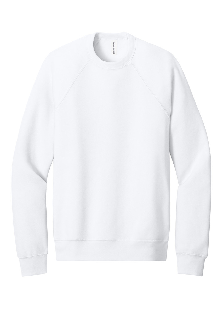 BELLA+CANVAS ® Unisex Sponge Fleece Raglan Sweatshirt. BC3901 White