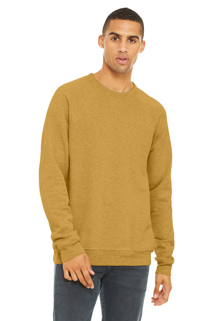 BELLA+CANVAS ® Unisex Sponge Fleece Raglan Sweatshirt. BC3901 Heather Mustard