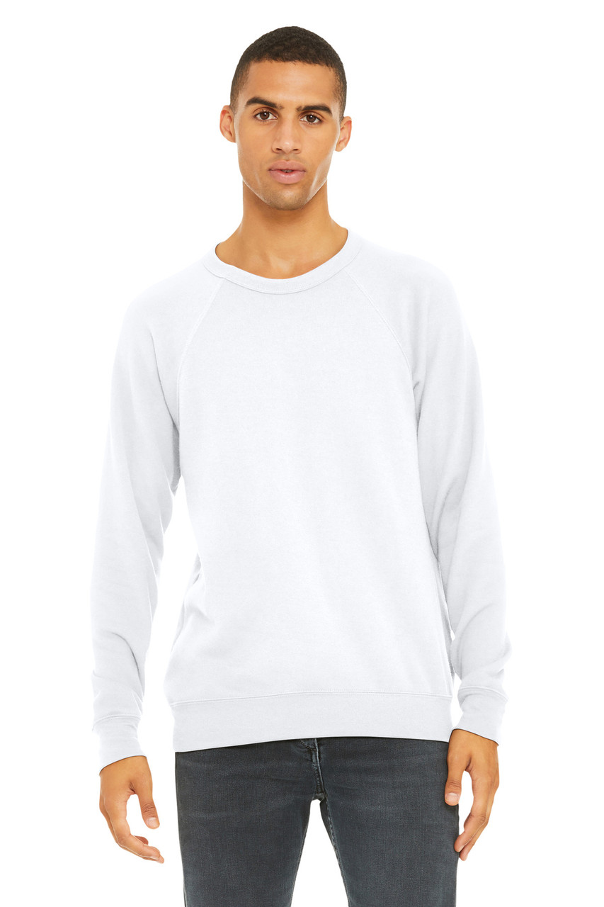 BELLA+CANVAS ® Unisex Sponge Fleece Raglan Sweatshirt. BC3901 White