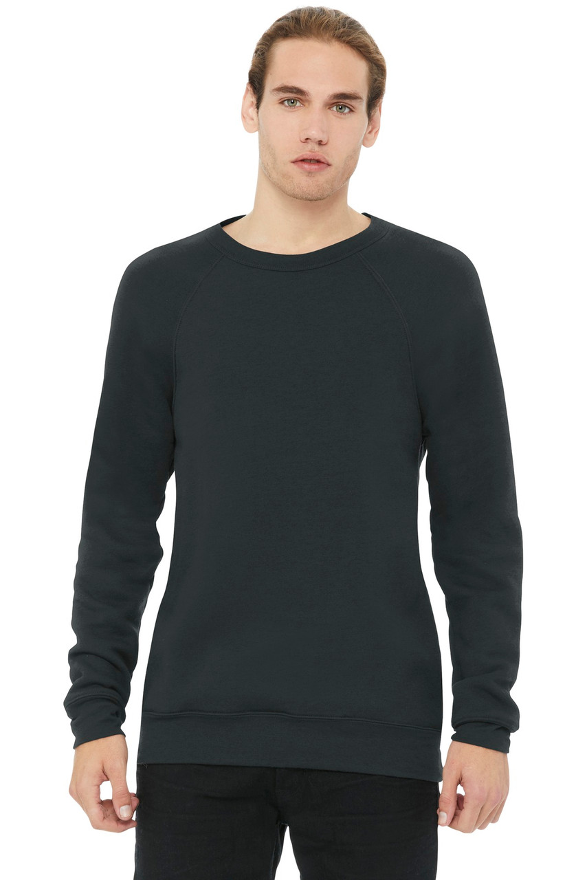 BELLA+CANVAS ® Unisex Sponge Fleece Raglan Sweatshirt. BC3901 Dark Grey