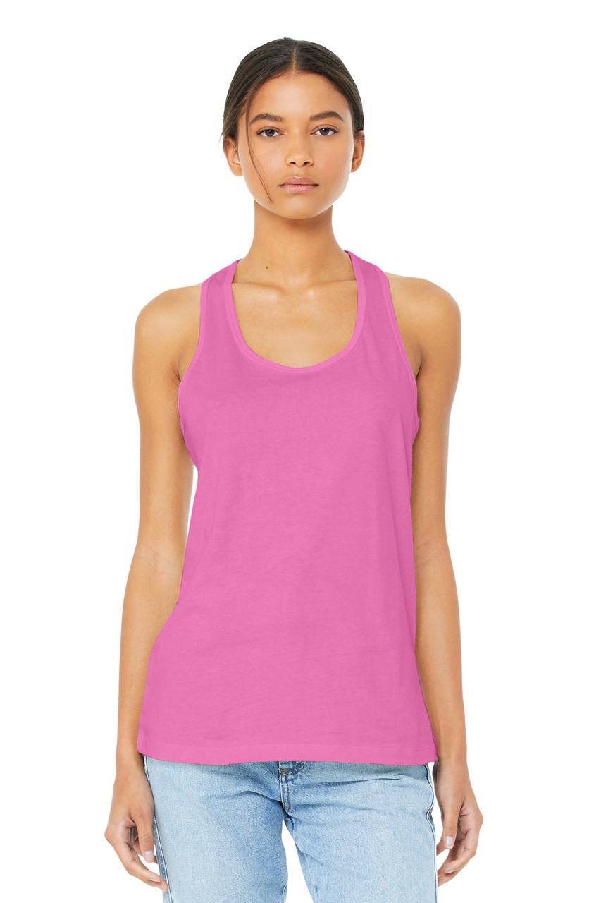 BELLA+CANVAS ® Women's Jersey Racerback Tank. BC6008 Charity Pink