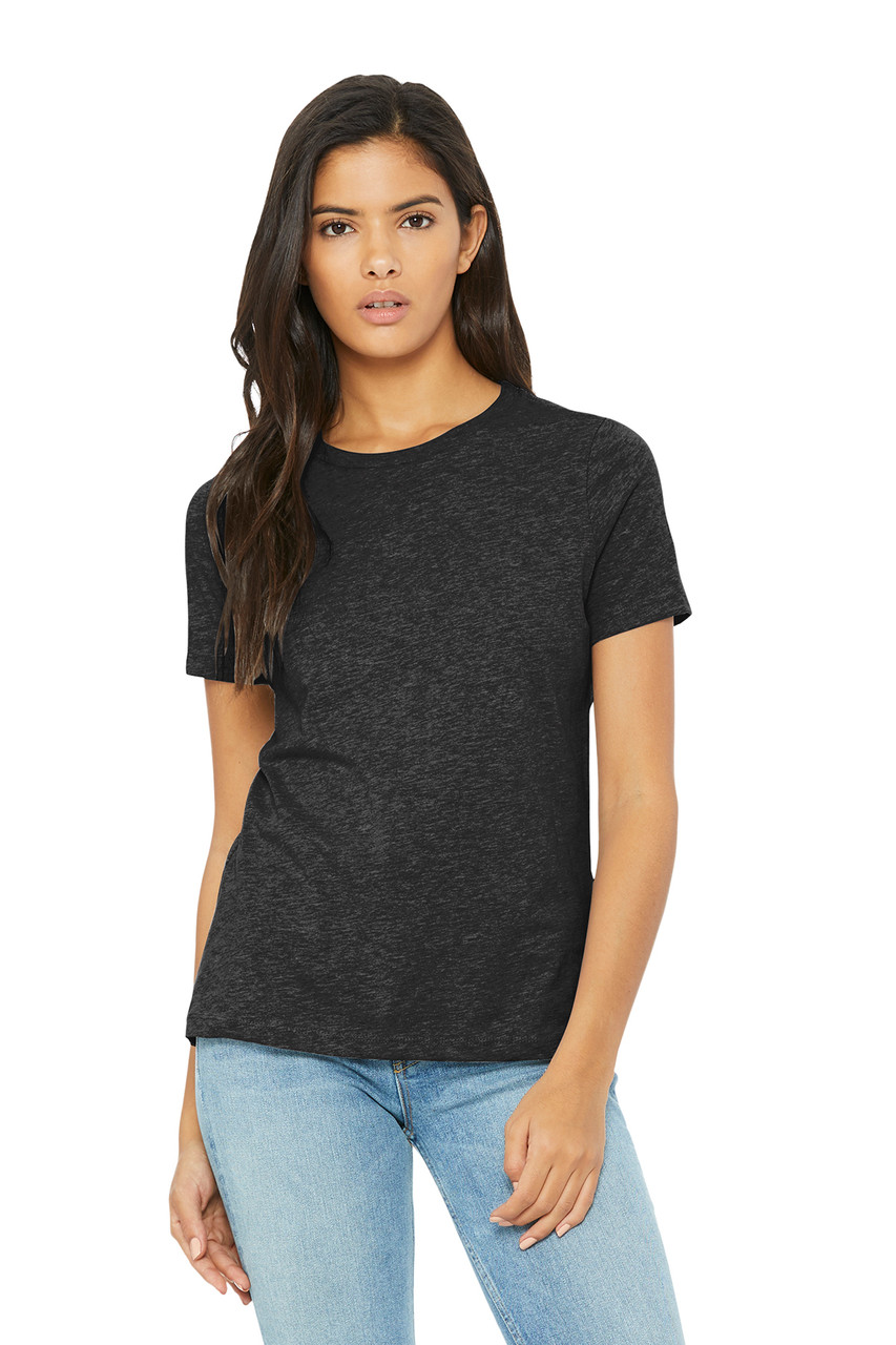 BELLA+CANVAS ® Women's Relaxed Jersey Short Sleeve Tee. BC6400 Charcoal-Black Triblend