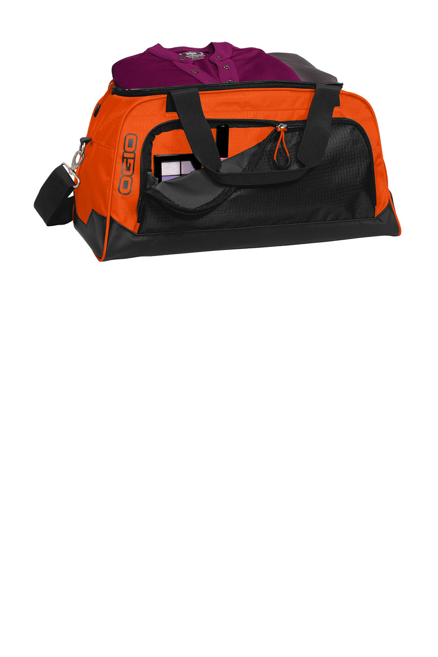OGIO® Breakaway Duffel. 411095 Hot Orange/ Black Side 2