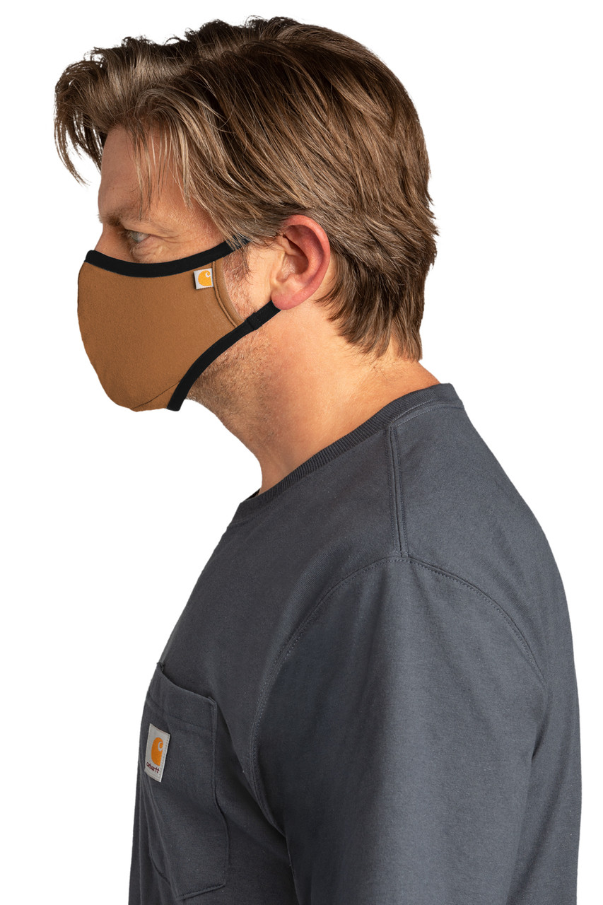 Carhartt® Cotton Ear Loop Face Mask CT105160 Carhartt Brown Side