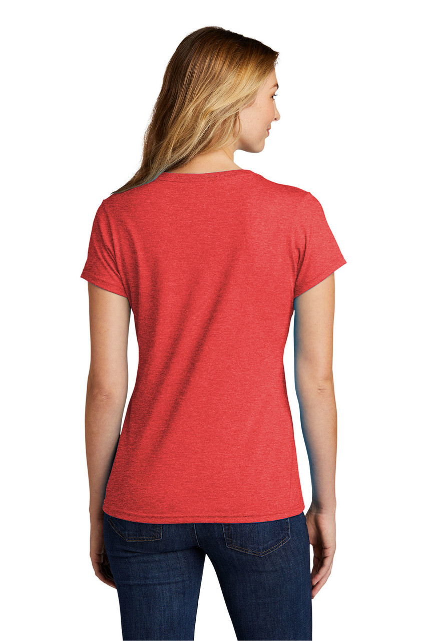 Port & Company ® Ladies Tri-Blend V-Neck Tee. LPC330V Bright Red Heather Back