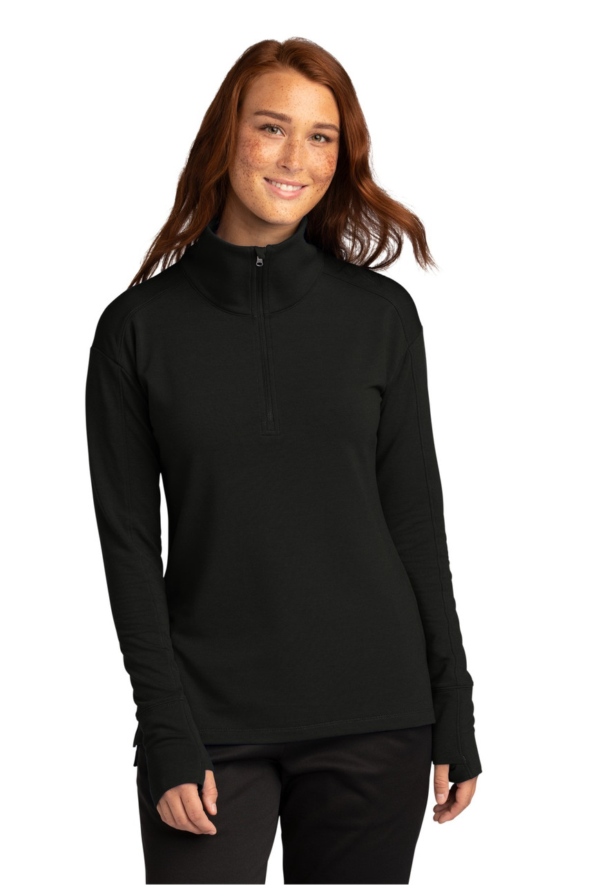 Sport-Tek® Ladies Sport-Wick® Flex Fleece 1/4-Zip. LST561 Black