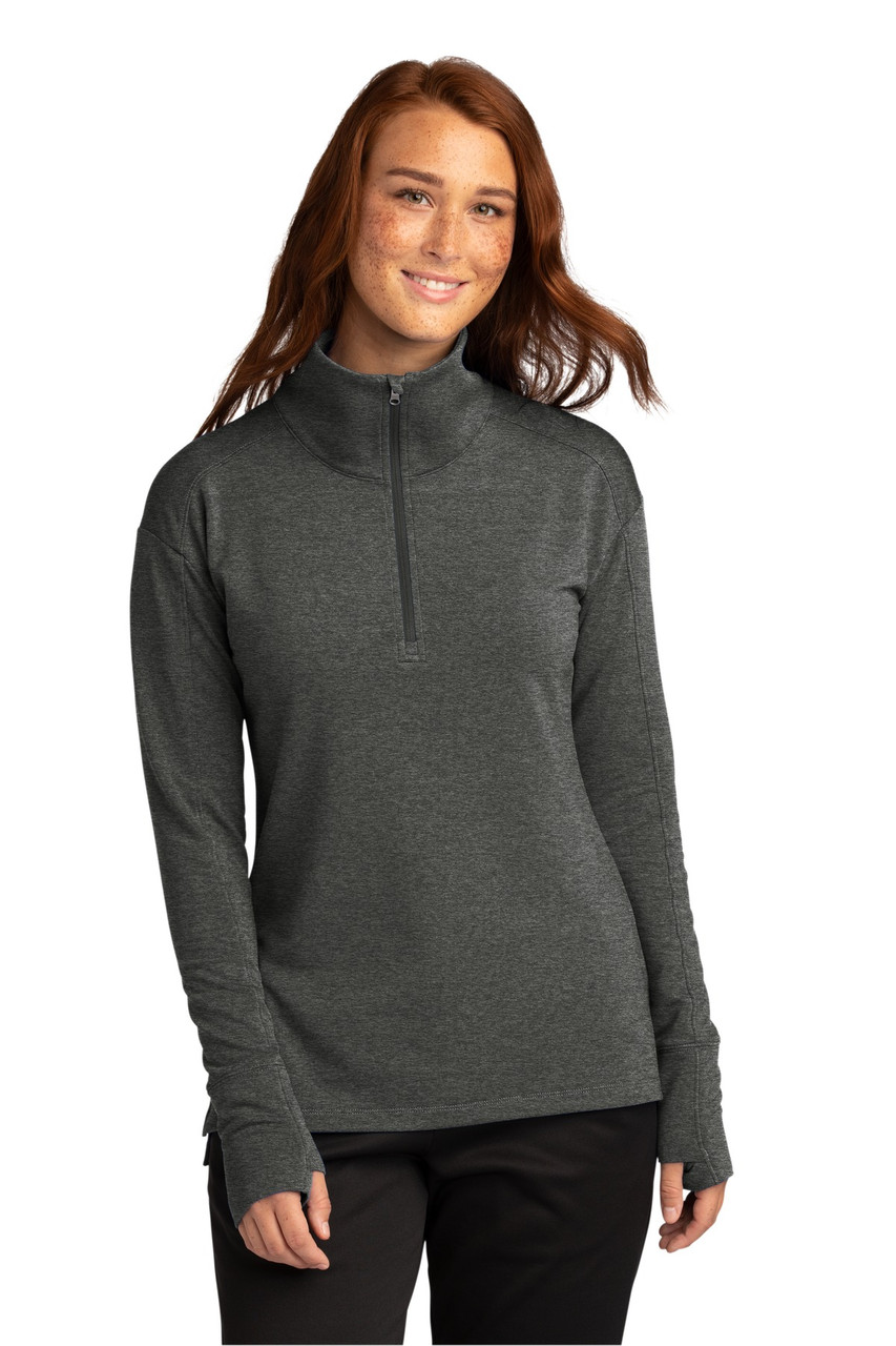 Sport-Tek® Ladies Sport-Wick® Flex Fleece 1/4-Zip. LST561 Dark Grey Heather