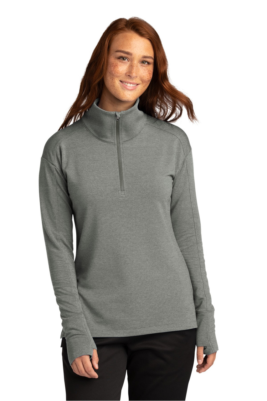 Sport-Tek® Ladies Sport-Wick® Flex Fleece 1/4-Zip. LST561 Light Grey Heather