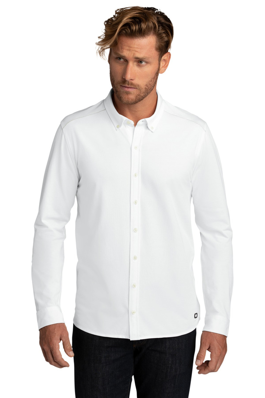 OGIO ®  Code Stretch Long Sleeve Button-Up. OG145 Bright White