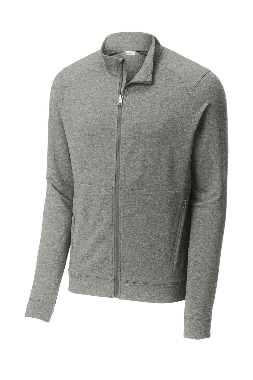 Sport-Tek® Sport-Wick® Flex Fleece Full-Zip. ST560 Light Grey Heather