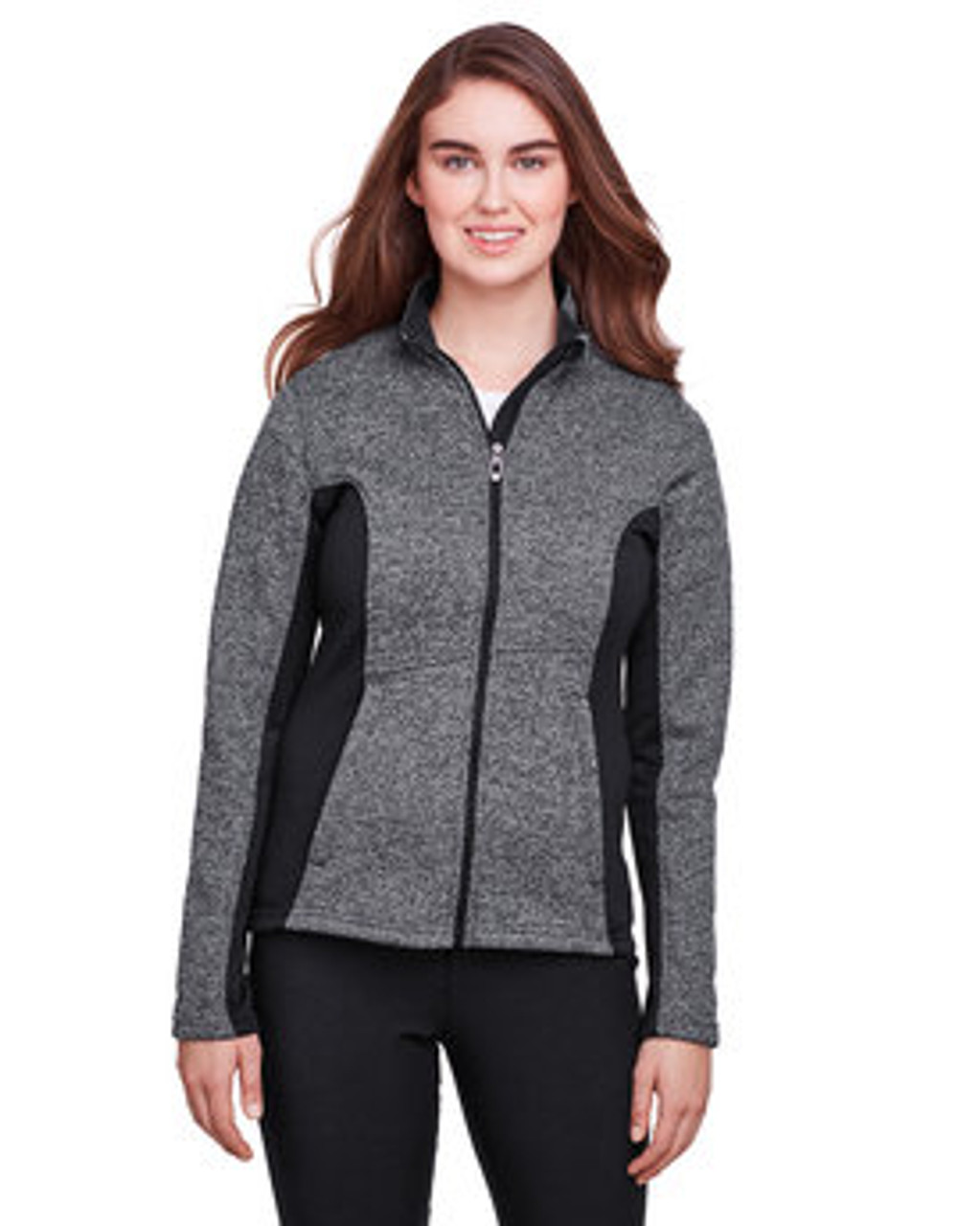 Spyder Ladies' Constant Full-Zip Sweater Fleece Jacket 187335 BLACK HTHR/ BLK