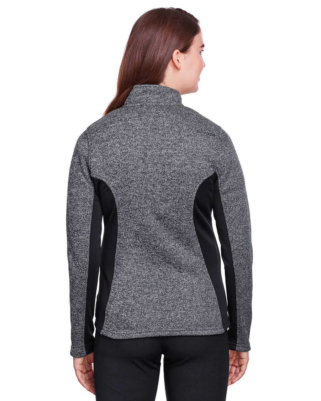 Spyder Ladies' Constant Full-Zip Sweater Fleece Jacket 187335 BLACK HTHR/ BLK Back