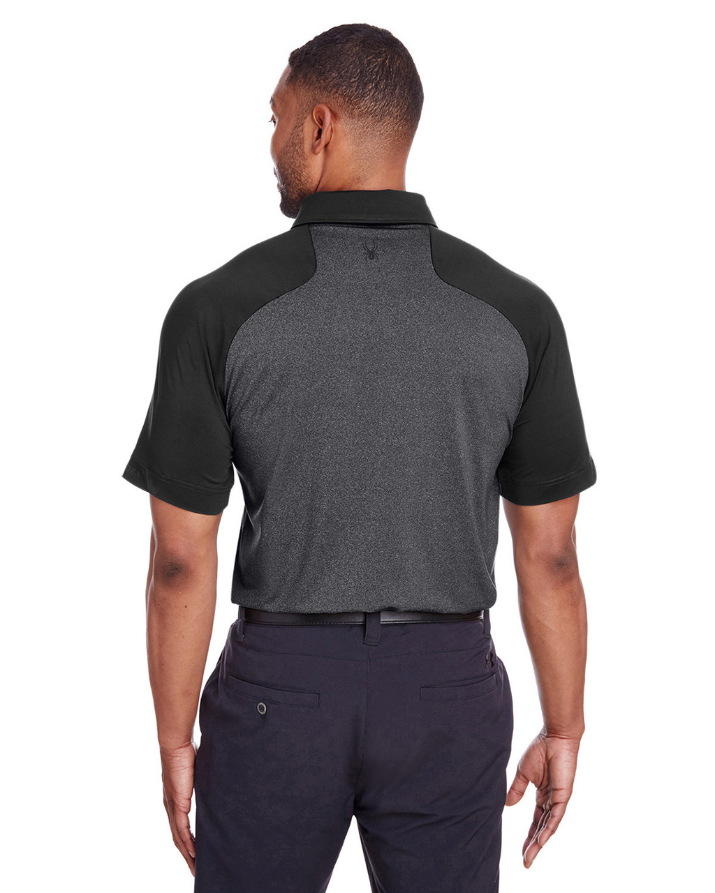 Spyder Men's Peak Polo S16533 BLACK HTHR/ BLK Back