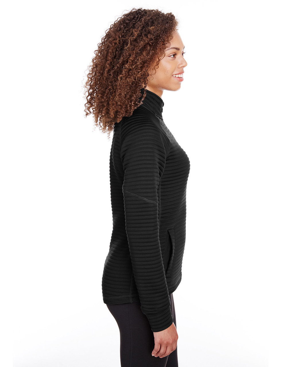 Spyder Ladies' Capture Quarter-Zip Fleece S16639 Black Side