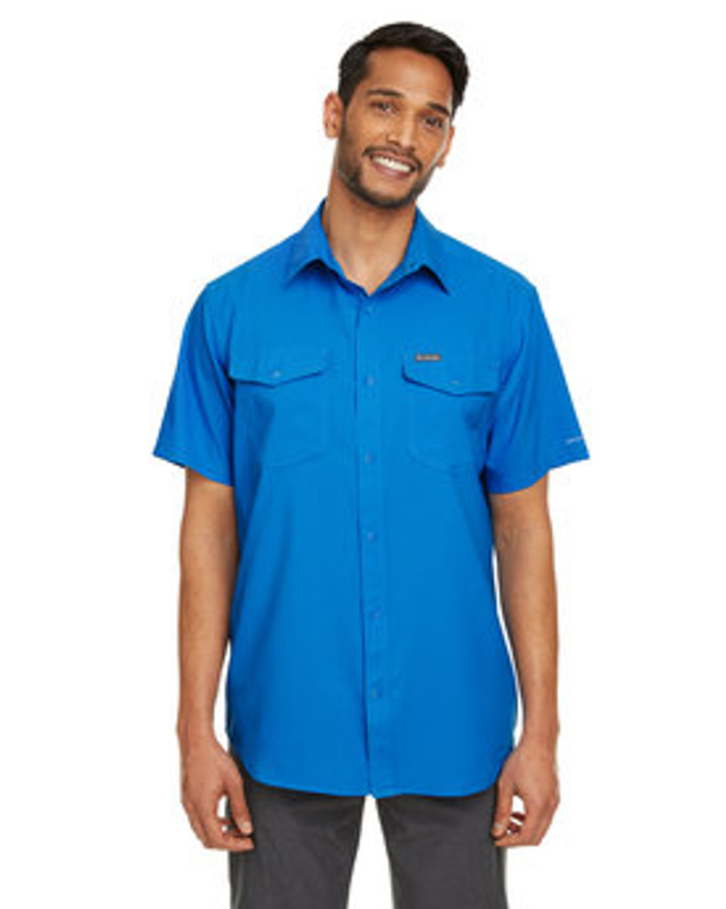 Columbia Men's Utilizer II Solid Performance Short-Sleeve Shirt 1577761 Vivid Blue
