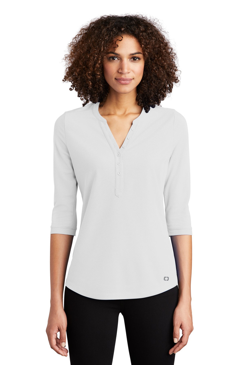 OGIO ® Ladies Jewel Henley LOG104 Bright White