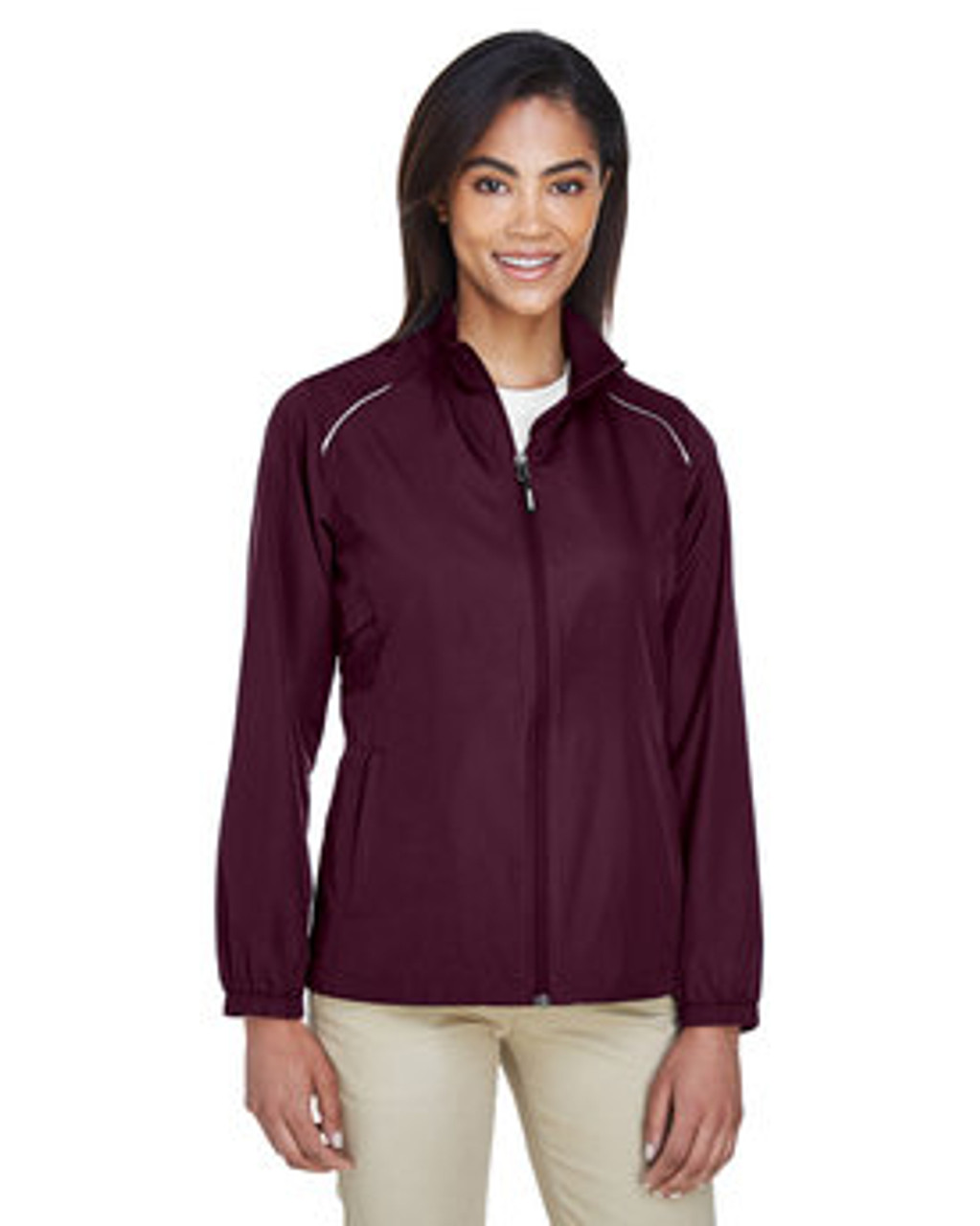 Core 365 Ladies' Motivate Unlined Lightweight Jacket 78183 Burgundy