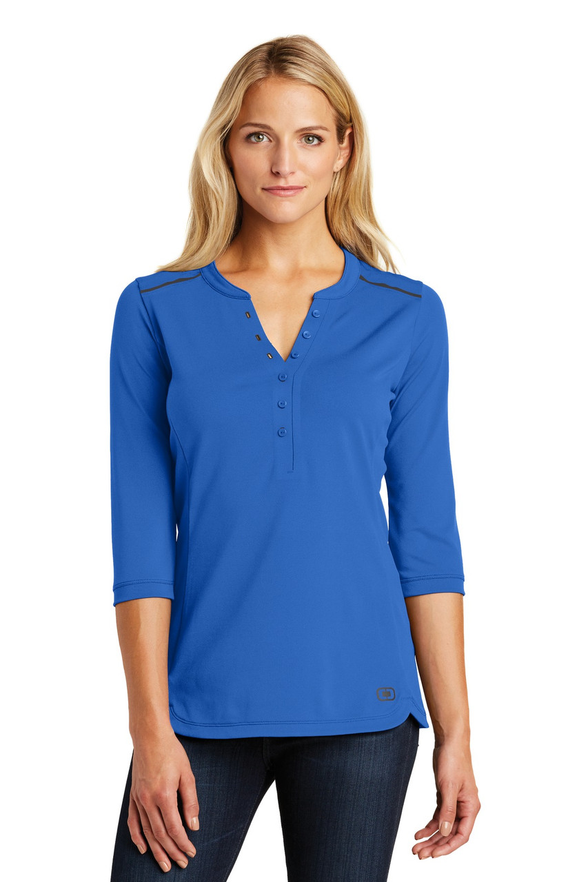 OGIO ® Ladies Fuse Henley. LOG132 Optic Blue