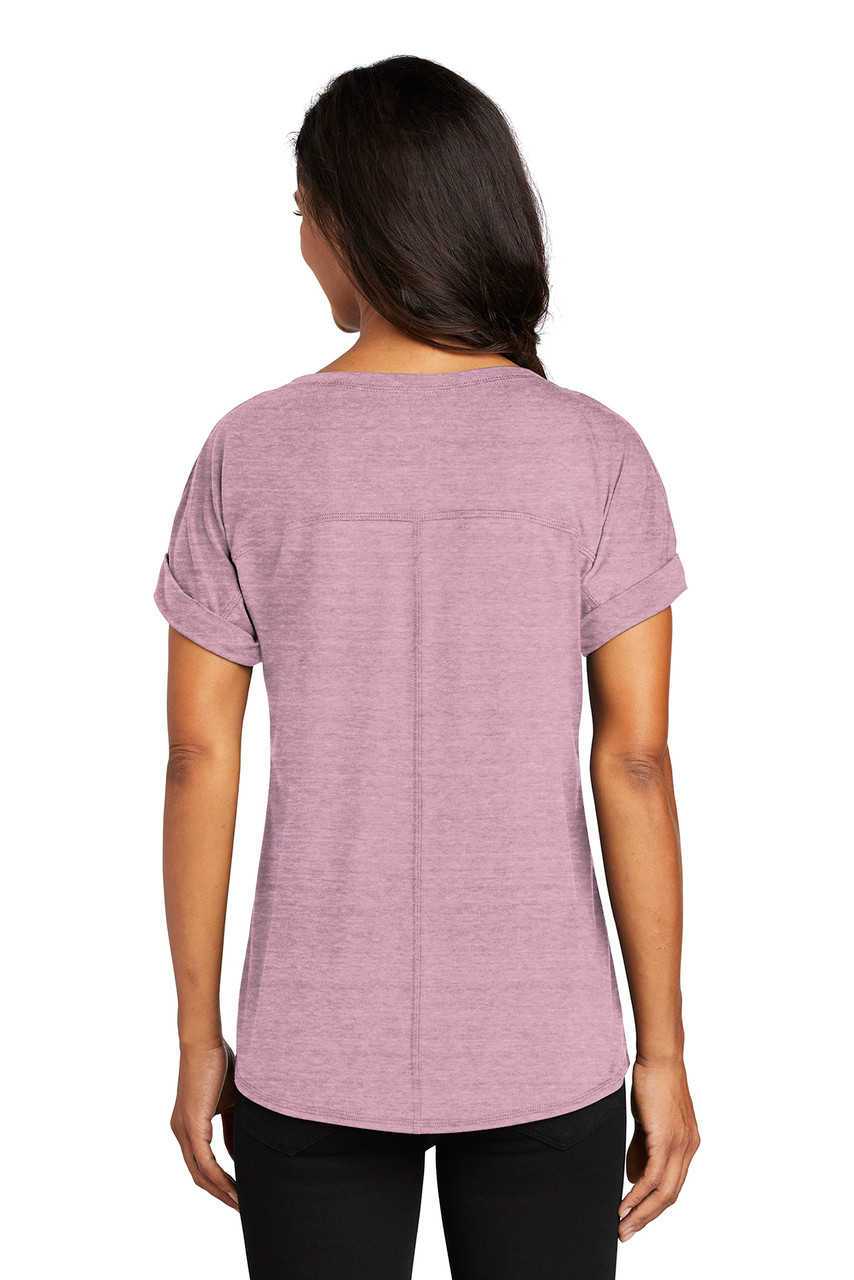 OGIO ® Ladies Luuma Cuffed Short Sleeve. LOG800 Lilac Heather Back