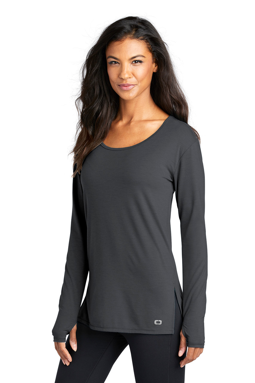 OGIO ® Ladies Luuma Long Sleeve Tunic. LOG802 Diesel Grey Alt