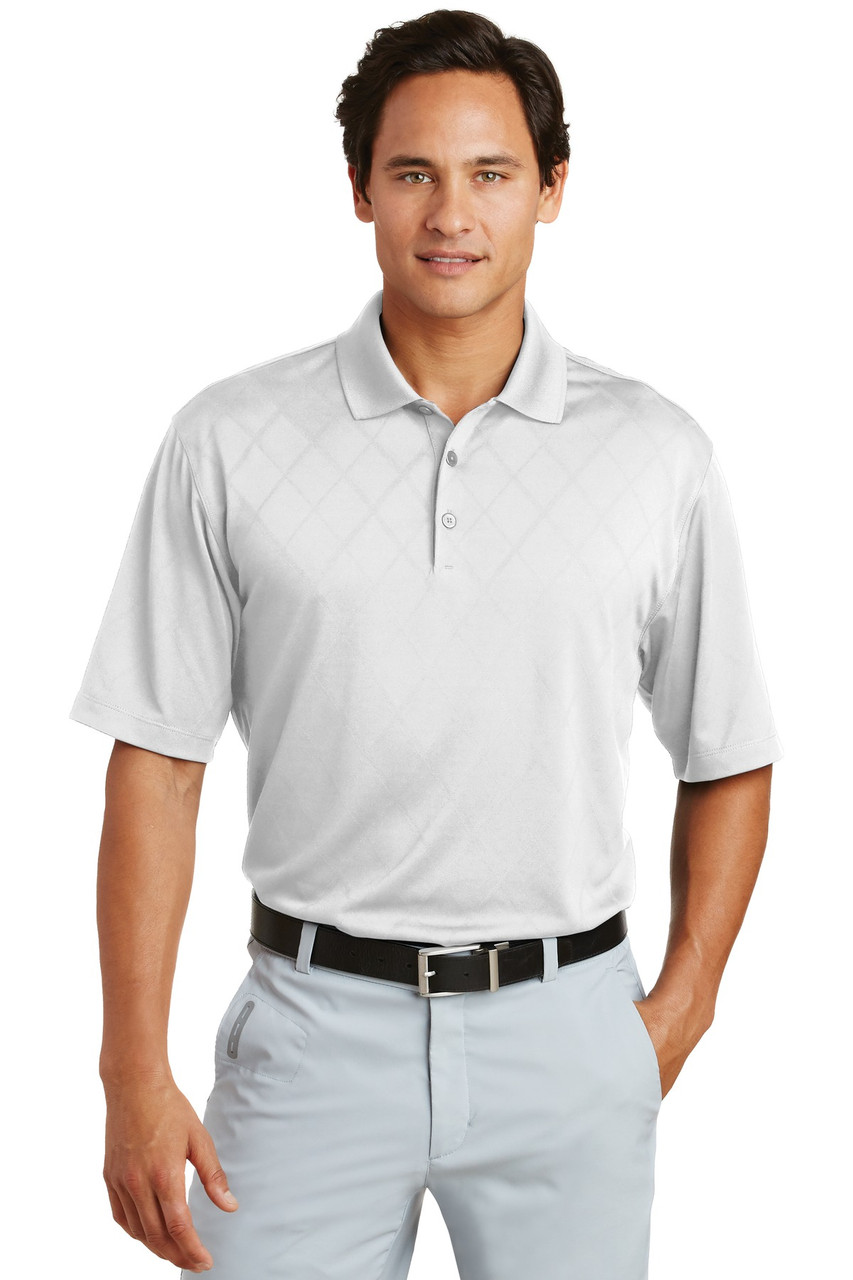 Nike Dri-FIT Cross-Over Texture Polo.  349899 White