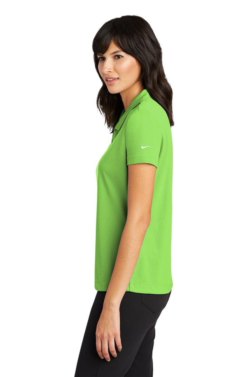 Nike Ladies Dri-FIT Micro Pique Polo. 354067 Action Green Side