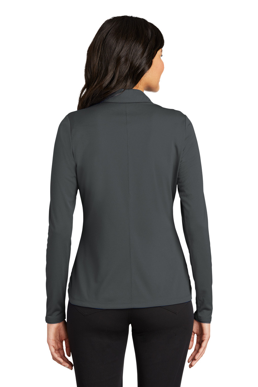 Nike Ladies Long Sleeve Dri-FIT Stretch Tech Polo. 545322 Anthracite Back