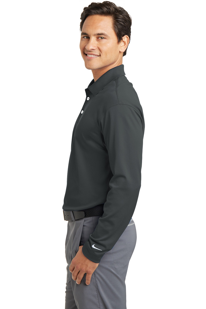 Nike Tall Long Sleeve Dri-FIT Stretch Tech Polo. 604940 Anthracite Side