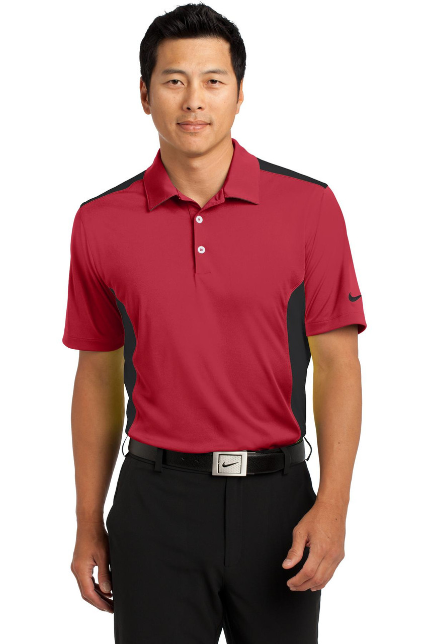 Nike Dri-FIT Engineered Mesh Polo. 632418 Gym Red/ Black