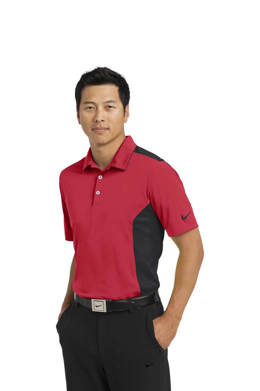 Nike Dri-FIT Engineered Mesh Polo. 632418 Gym Red/ Black Alt