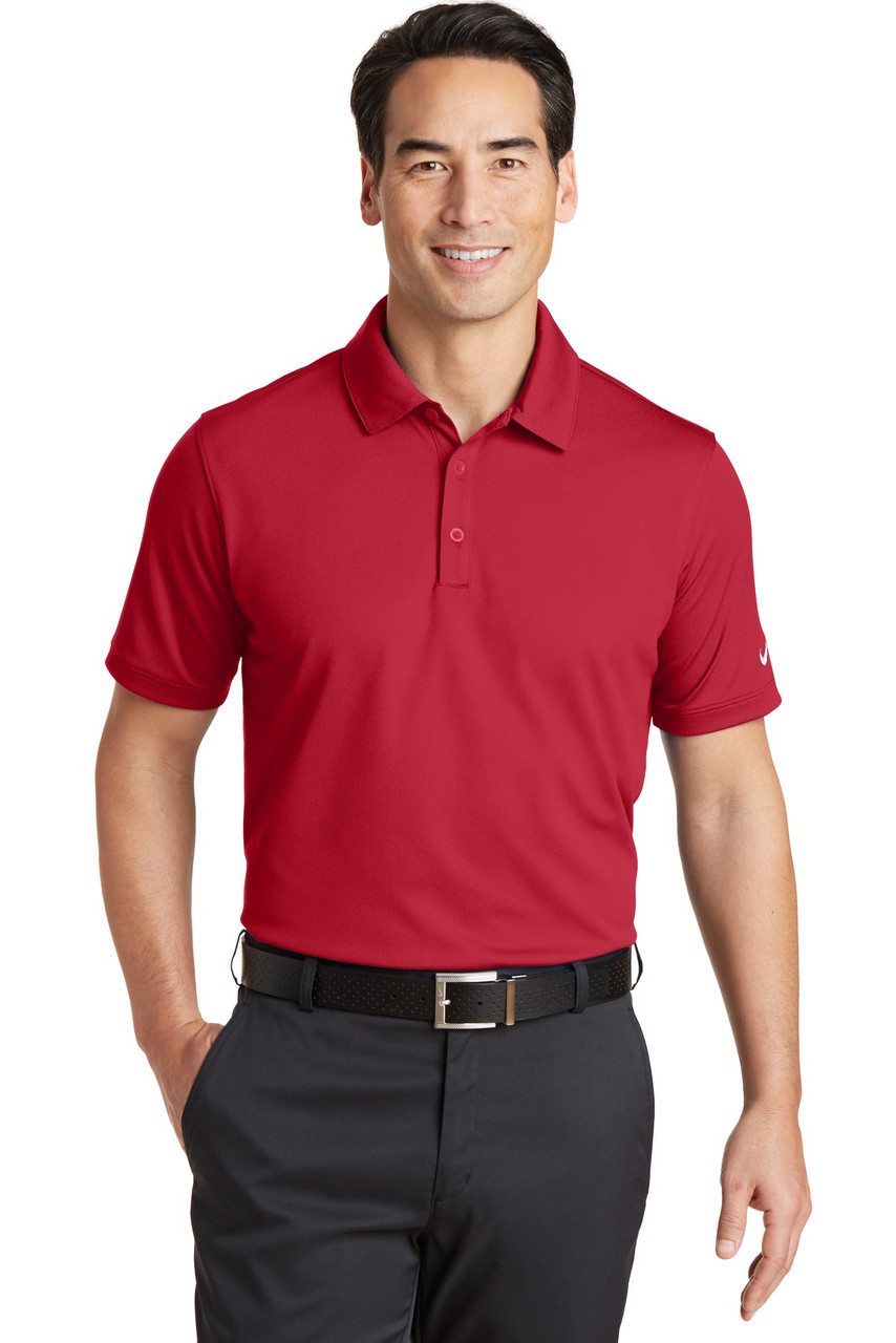 Nike Dri-FIT Solid Icon Pique Modern Fit Polo.  746099 Gym Red