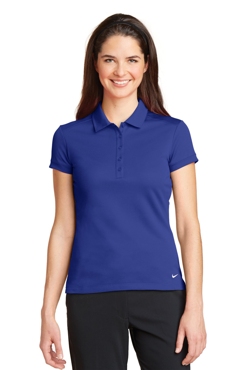 Nike Ladies Dri-FIT Solid Icon Pique Modern Fit Polo.  746100 Deep Royal Blue