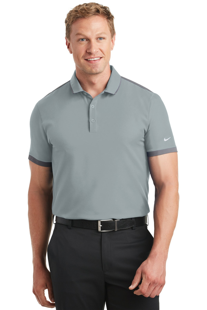 Nike Dri-FIT Stretch Woven Polo. 838958 Cool Grey/ Dark Grey