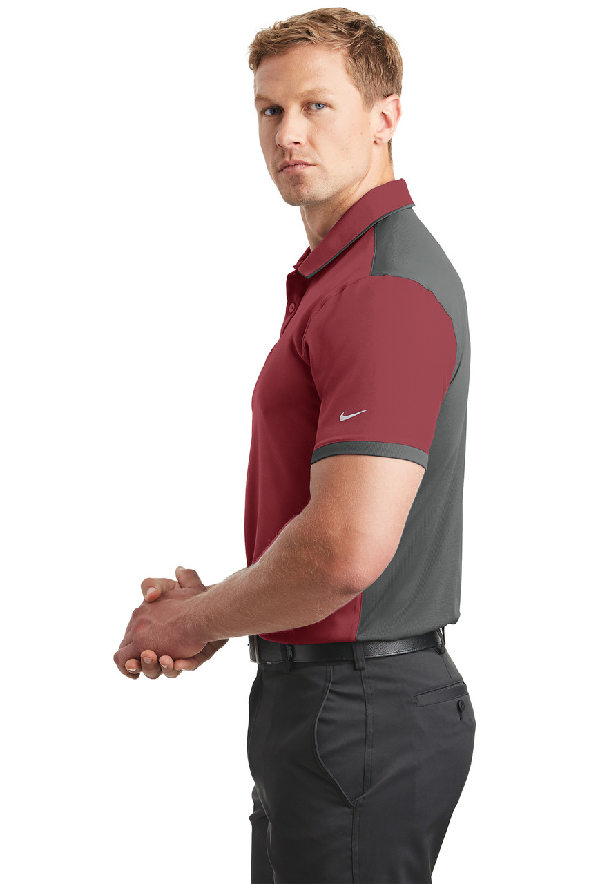 Nike Dri-FIT Stretch Woven Polo. 838958 Team Red/ Anthracite Side