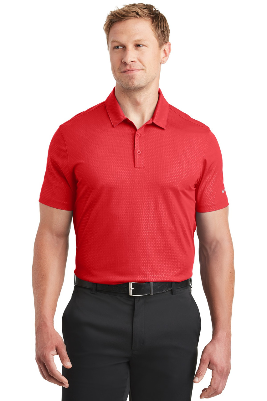 Nike Dri-FIT Embossed Tri-Blade Polo. 838964 University Red