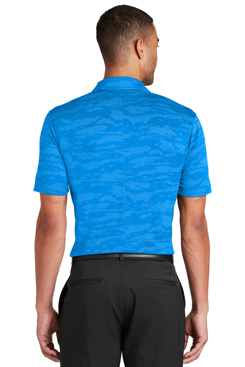 Nike Dri-FIT Waves Jacquard Polo. NKAA1852 Blue Back