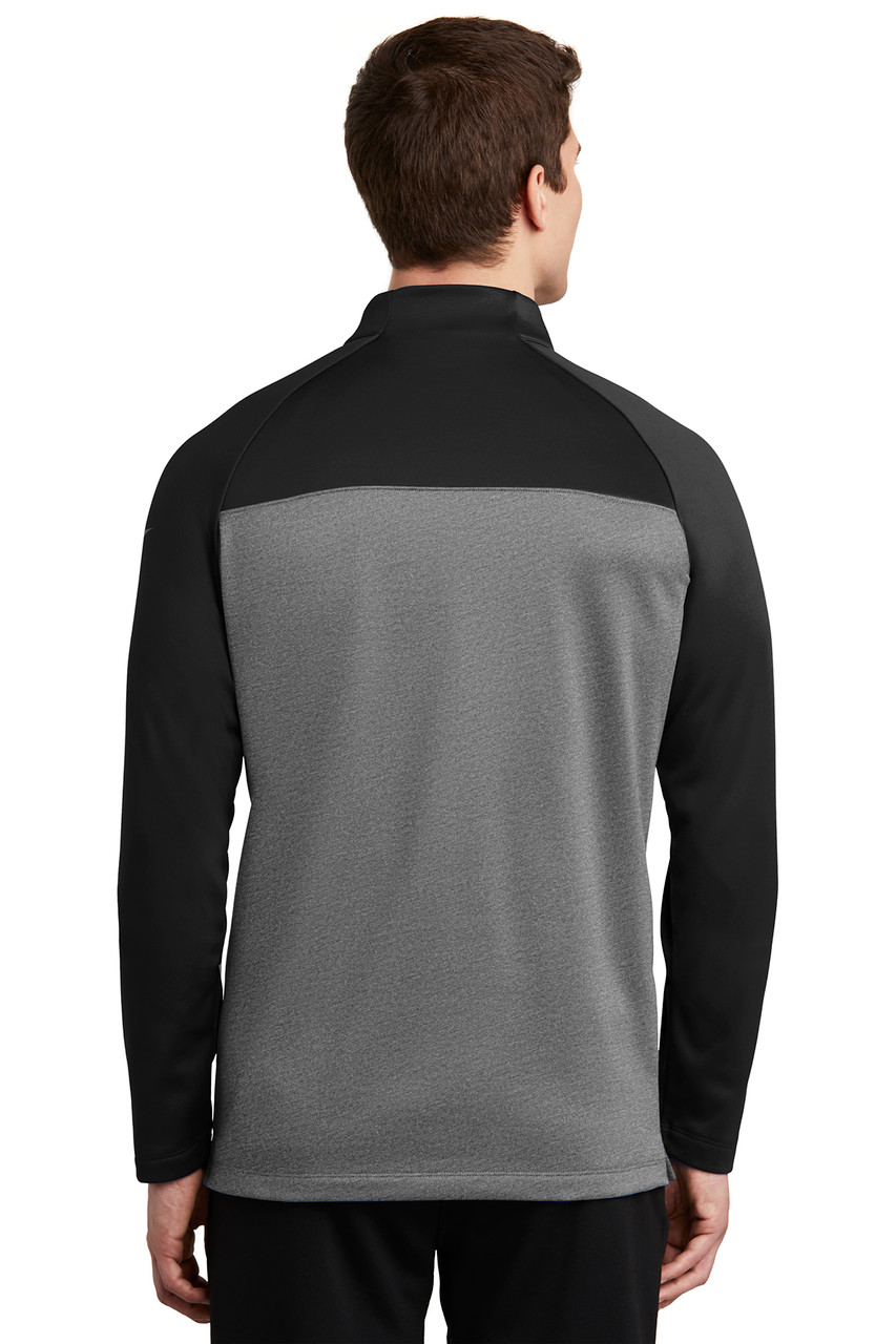 Nike Therma-FIT 1/2-Zip Fleece. NKAH6254 Black/ Dark Grey Heather Back