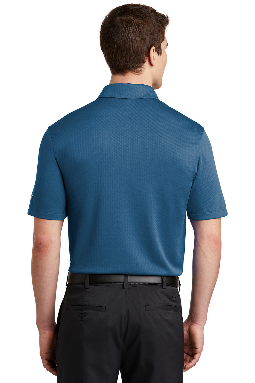 Nike Dri-FIT Hex Textured Polo. NKAH6266 Court Blue Back