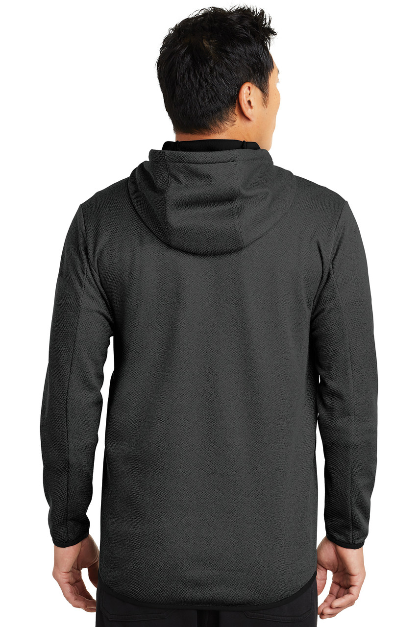 Nike Therma-FIT Textured Fleece Full-Zip Hoodie. NKAH6268 Black Back