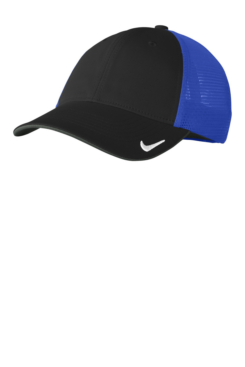Nike Dri-FIT Mesh Back Cap. NKAO9293 Black/ Game Royal S/M