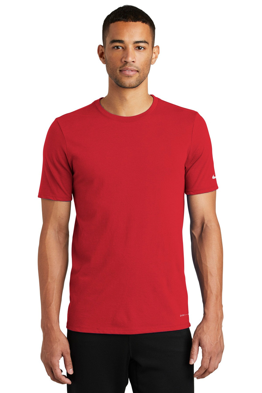 Nike Dri-FIT Cotton/Poly Tee. NKBQ5231 Gym Red