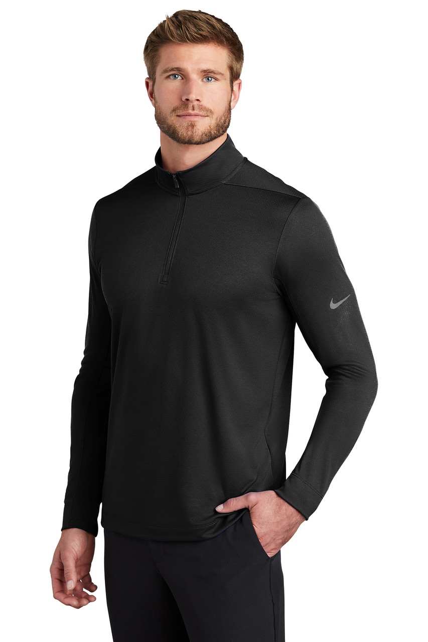 Nike Dry 1/2-Zip Cover-Up NKBV6044 Black  Alt Front View