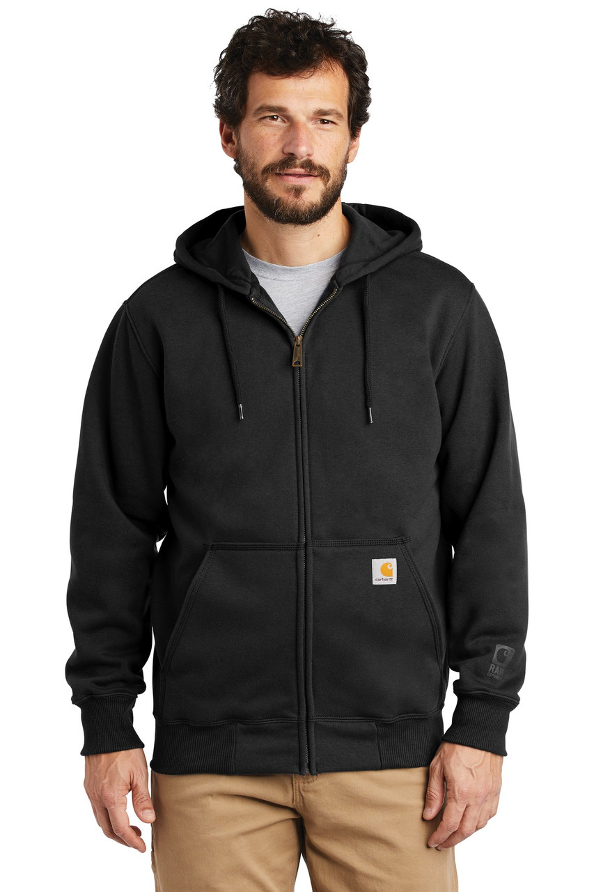 Carhartt ® Rain Defender ® Paxton Heavyweight Hooded Zip-Front Sweatshirt. CT100614 Black