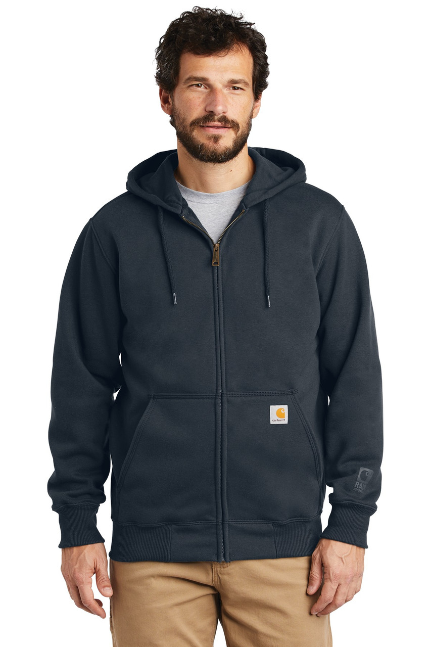 Carhartt ® Rain Defender ® Paxton Heavyweight Hooded Zip-Front Sweatshirt. CT100614 New Navy