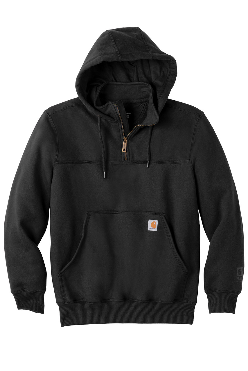 Carhartt ® Rain Defender ® Paxton Heavyweight Hooded Zip Mock Sweatshirt. CT100617 Black  Flat