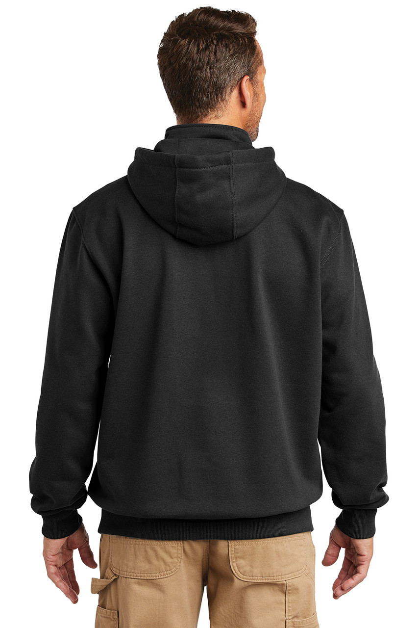 Carhartt ® Rain Defender ® Paxton Heavyweight Hooded Zip Mock Sweatshirt. CT100617 Black  Back